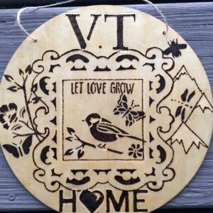Handmade- Wall Hanging Wood-Burning Art Made In Vermont